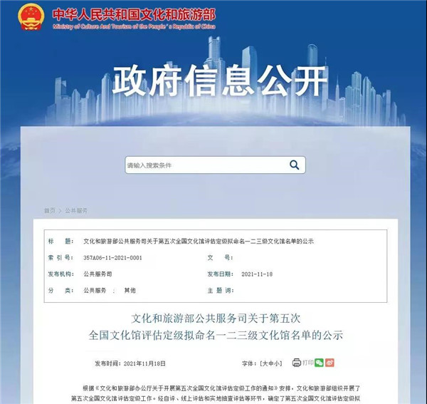 壽縣文化館被評為國家一級！正在公示！